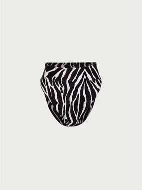 SAME LA Zebra High Rise Bikini Bottom L NWT Chic High Cut Swim